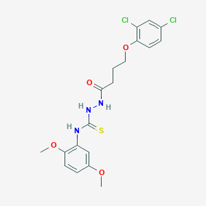 molecular formula C19H21Cl2N3O4S B4653707 2-[4-(2,4-dichlorophenoxy)butanoyl]-N-(2,5-dimethoxyphenyl)hydrazinecarbothioamide 