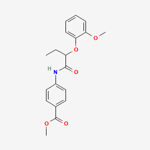 molecular formula C19H21NO5 B4653716 methyl 4-{[2-(2-methoxyphenoxy)butanoyl]amino}benzoate 