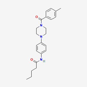 molecular formula C23H29N3O2 B4653734 N-{4-[4-(4-methylbenzoyl)-1-piperazinyl]phenyl}pentanamide 