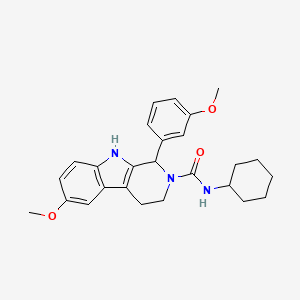 molecular formula C26H31N3O3 B4653761 N-cyclohexyl-6-methoxy-1-(3-methoxyphenyl)-1,3,4,9-tetrahydro-2H-beta-carboline-2-carboxamide 