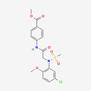 molecular formula C18H19ClN2O6S B4653762 methyl 4-{[N-(5-chloro-2-methoxyphenyl)-N-(methylsulfonyl)glycyl]amino}benzoate 