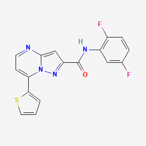 molecular formula C17H10F2N4OS B4653769 N-(2,5-difluorophenyl)-7-(2-thienyl)pyrazolo[1,5-a]pyrimidine-2-carboxamide 