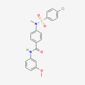 molecular formula C21H19ClN2O4S B4653792 4-[[(4-chlorophenyl)sulfonyl](methyl)amino]-N-(3-methoxyphenyl)benzamide 