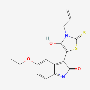 molecular formula C16H14N2O3S2 B4653820 3-(3-allyl-4-oxo-2-thioxo-1,3-thiazolidin-5-ylidene)-5-ethoxy-1,3-dihydro-2H-indol-2-one 