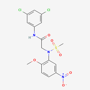 molecular formula C16H15Cl2N3O6S B4653826 N~1~-(3,5-dichlorophenyl)-N~2~-(2-methoxy-5-nitrophenyl)-N~2~-(methylsulfonyl)glycinamide 