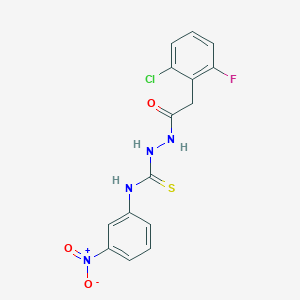 molecular formula C15H12ClFN4O3S B4653828 2-[(2-chloro-6-fluorophenyl)acetyl]-N-(3-nitrophenyl)hydrazinecarbothioamide 