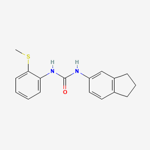 molecular formula C17H18N2OS B4653831 N-(2,3-dihydro-1H-inden-5-yl)-N'-[2-(methylthio)phenyl]urea 