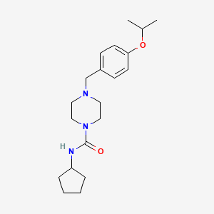 molecular formula C20H31N3O2 B4653844 N-cyclopentyl-4-(4-isopropoxybenzyl)-1-piperazinecarboxamide 