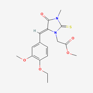 molecular formula C17H20N2O5S B4653857 methyl [5-(4-ethoxy-3-methoxybenzylidene)-3-methyl-4-oxo-2-thioxo-1-imidazolidinyl]acetate 