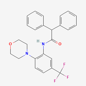 molecular formula C25H23F3N2O2 B4653907 N-[2-(4-morpholinyl)-5-(trifluoromethyl)phenyl]-2,2-diphenylacetamide 