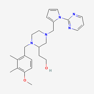 molecular formula C25H33N5O2 B4653922 2-(1-(4-methoxy-2,3-dimethylbenzyl)-4-{[1-(2-pyrimidinyl)-1H-pyrrol-2-yl]methyl}-2-piperazinyl)ethanol 