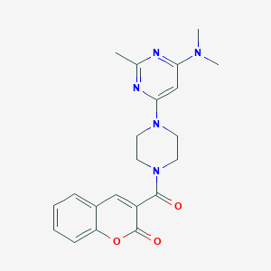 molecular formula C21H23N5O3 B4653925 3-({4-[6-(dimethylamino)-2-methyl-4-pyrimidinyl]-1-piperazinyl}carbonyl)-2H-chromen-2-one 