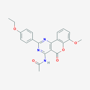molecular formula C22H19N3O5 B4653928 N-[2-(4-ethoxyphenyl)-7-methoxy-5-oxo-5H-chromeno[4,3-d]pyrimidin-4-yl]acetamide 