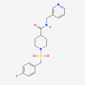 molecular formula C19H22FN3O3S B4653996 1-[(4-fluorobenzyl)sulfonyl]-N-(3-pyridinylmethyl)-4-piperidinecarboxamide 
