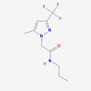 molecular formula C10H14F3N3O B4654004 2-[5-甲基-3-(三氟甲基)-1H-吡唑-1-基]-N-丙基乙酰胺 