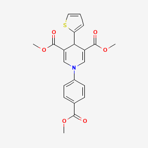 molecular formula C21H19NO6S B4654011 dimethyl 1-[4-(methoxycarbonyl)phenyl]-4-(2-thienyl)-1,4-dihydro-3,5-pyridinedicarboxylate 