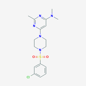 molecular formula C17H22ClN5O2S B4654017 6-{4-[(3-chlorophenyl)sulfonyl]-1-piperazinyl}-N,N,2-trimethyl-4-pyrimidinamine 