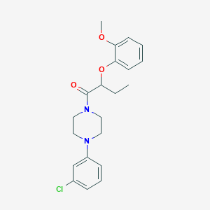 molecular formula C21H25ClN2O3 B4654041 1-(3-chlorophenyl)-4-[2-(2-methoxyphenoxy)butanoyl]piperazine 