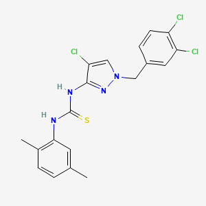 molecular formula C19H17Cl3N4S B4654053 N-[4-chloro-1-(3,4-dichlorobenzyl)-1H-pyrazol-3-yl]-N'-(2,5-dimethylphenyl)thiourea 