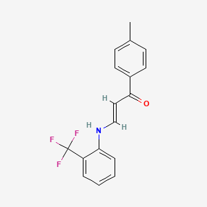 molecular formula C17H14F3NO B4654054 1-(4-methylphenyl)-3-{[2-(trifluoromethyl)phenyl]amino}-2-propen-1-one 