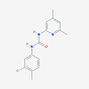 molecular formula C15H16FN3O B4654083 N-(4,6-dimethyl-2-pyridinyl)-N'-(3-fluoro-4-methylphenyl)urea 