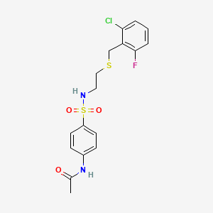 molecular formula C17H18ClFN2O3S2 B4654094 N-{4-[({2-[(2-chloro-6-fluorobenzyl)thio]ethyl}amino)sulfonyl]phenyl}acetamide 