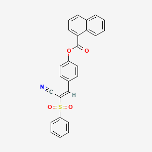 molecular formula C26H17NO4S B4654122 4-[2-cyano-2-(phenylsulfonyl)vinyl]phenyl 1-naphthoate 