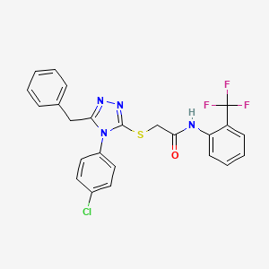 molecular formula C24H18ClF3N4OS B4654149 2-{[5-benzyl-4-(4-chlorophenyl)-4H-1,2,4-triazol-3-yl]thio}-N-[2-(trifluoromethyl)phenyl]acetamide 