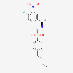 molecular formula C17H18ClN3O4S B4654150 4-butyl-N'-(4-chloro-3-nitrobenzylidene)benzenesulfonohydrazide 
