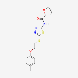 molecular formula C16H15N3O3S2 B4654153 N-(5-{[2-(4-methylphenoxy)ethyl]thio}-1,3,4-thiadiazol-2-yl)-2-furamide 
