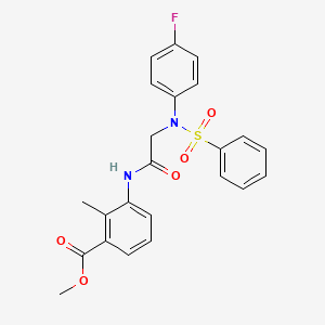molecular formula C23H21FN2O5S B4654167 methyl 3-{[N-(4-fluorophenyl)-N-(phenylsulfonyl)glycyl]amino}-2-methylbenzoate 