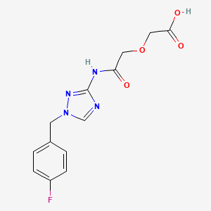 molecular formula C13H13FN4O4 B4654169 (2-{[1-(4-fluorobenzyl)-1H-1,2,4-triazol-3-yl]amino}-2-oxoethoxy)acetic acid 