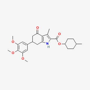 molecular formula C26H33NO6 B4654172 4-methylcyclohexyl 3-methyl-4-oxo-6-(3,4,5-trimethoxyphenyl)-4,5,6,7-tetrahydro-1H-indole-2-carboxylate 