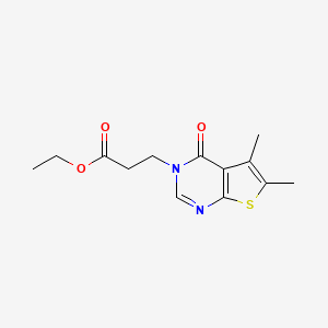molecular formula C13H16N2O3S B4654177 ethyl 3-(5,6-dimethyl-4-oxothieno[2,3-d]pyrimidin-3(4H)-yl)propanoate 