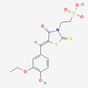 2-[5-(3-ethoxy-4-hydroxybenzylidene)-4-oxo-2-thioxo-1,3-thiazolidin-3-yl]ethanesulfonic acid