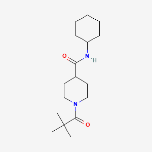 molecular formula C17H30N2O2 B4654213 N-cyclohexyl-1-(2,2-dimethylpropanoyl)-4-piperidinecarboxamide 