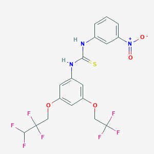 molecular formula C18H14F7N3O4S B4654222 N-(3-nitrophenyl)-N'-[3-(2,2,3,3-tetrafluoropropoxy)-5-(2,2,2-trifluoroethoxy)phenyl]thiourea 