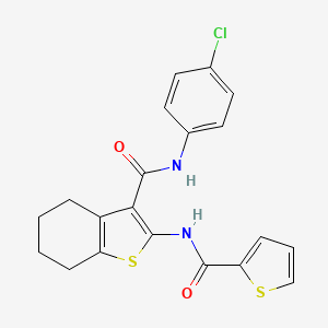 molecular formula C20H17ClN2O2S2 B4654225 N-(4-chlorophenyl)-2-[(2-thienylcarbonyl)amino]-4,5,6,7-tetrahydro-1-benzothiophene-3-carboxamide 