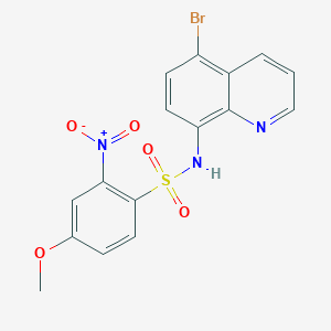 molecular formula C16H12BrN3O5S B4654251 N-(5-bromo-8-quinolinyl)-4-methoxy-2-nitrobenzenesulfonamide 