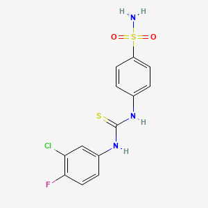 molecular formula C13H11ClFN3O2S2 B4654259 4-({[(3-chloro-4-fluorophenyl)amino]carbonothioyl}amino)benzenesulfonamide 