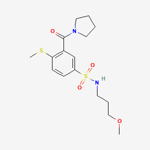 molecular formula C16H24N2O4S2 B4654281 N-(3-methoxypropyl)-4-(methylthio)-3-(1-pyrrolidinylcarbonyl)benzenesulfonamide 