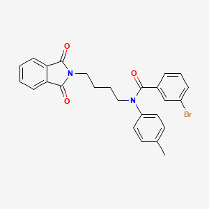 molecular formula C26H23BrN2O3 B4654282 3-bromo-N-[4-(1,3-dioxo-1,3-dihydro-2H-isoindol-2-yl)butyl]-N-(4-methylphenyl)benzamide 