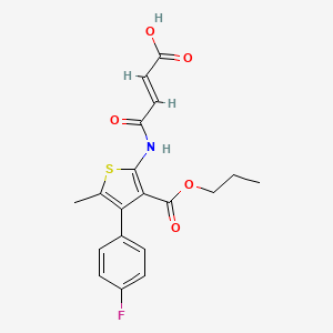 molecular formula C19H18FNO5S B4654290 4-{[4-(4-fluorophenyl)-5-methyl-3-(propoxycarbonyl)-2-thienyl]amino}-4-oxo-2-butenoic acid 