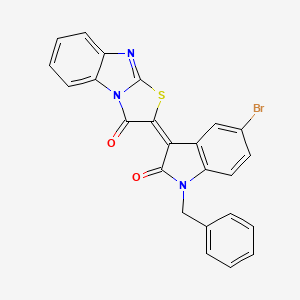 molecular formula C24H14BrN3O2S B4654312 2-(1-benzyl-5-bromo-2-oxo-1,2-dihydro-3H-indol-3-ylidene)[1,3]thiazolo[3,2-a]benzimidazol-3(2H)-one 