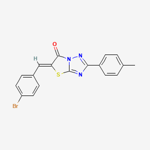 molecular formula C18H12BrN3OS B4654319 5-(4-bromobenzylidene)-2-(4-methylphenyl)[1,3]thiazolo[3,2-b][1,2,4]triazol-6(5H)-one 