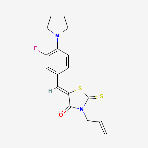 3-allyl-5-[3-fluoro-4-(1-pyrrolidinyl)benzylidene]-2-thioxo-1,3-thiazolidin-4-one