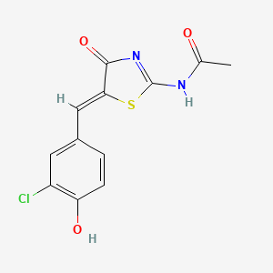 molecular formula C12H9ClN2O3S B4654331 N-[5-(3-chloro-4-hydroxybenzylidene)-4-oxo-4,5-dihydro-1,3-thiazol-2-yl]acetamide 