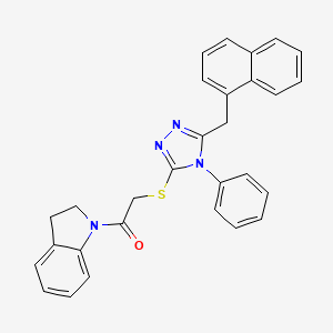 molecular formula C29H24N4OS B4654339 1-({[5-(1-naphthylmethyl)-4-phenyl-4H-1,2,4-triazol-3-yl]thio}acetyl)indoline 
