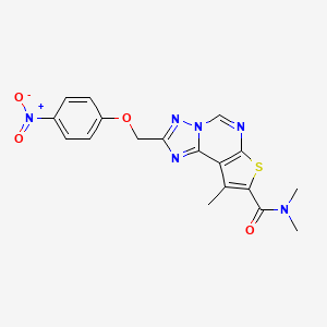 molecular formula C18H16N6O4S B4654343 N,N,9-trimethyl-2-[(4-nitrophenoxy)methyl]thieno[3,2-e][1,2,4]triazolo[1,5-c]pyrimidine-8-carboxamide 