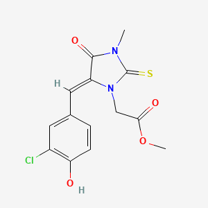 molecular formula C14H13ClN2O4S B4654375 methyl [5-(3-chloro-4-hydroxybenzylidene)-3-methyl-4-oxo-2-thioxo-1-imidazolidinyl]acetate 